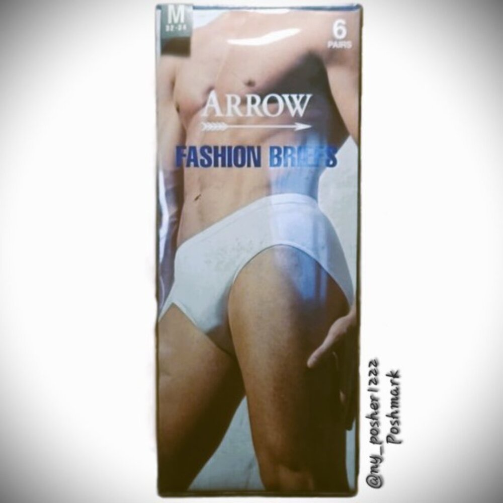 *𝓥𝓲𝓷𝓽𝓪𝓰𝓮 𝐀𝐑𝐑𝐎𝐖 Men's 𝖥𝖠𝖲𝖧𝖨𝖮𝖭 𝖡𝖱𝖨𝖤𝖥𝖲 (Size M) (6 Pairs)